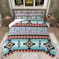 jejeloiu Retro Bull Skull Bedding Comforter Set,Boho Exotic Style Twin Comforter Sets,Rustic Aztec Triangle Bedding Set For Adults,Super Cozy Room Decor Reversible,2 Pieces