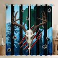 thumbnail image 1 of jejeloiu Retro Bull Skull Blackout Curtains Set of 2 (52x84 Each),Rustic Farmhouse Hunting Window Curtains,Blue Black Curtains and Drapes For Boys Kids,Breathable Home Decor, 1 of 6