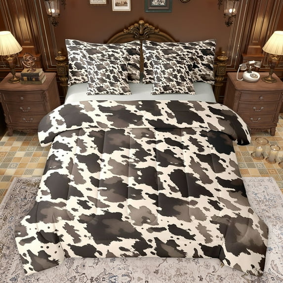jejeloiu Retro Camouflage Pattern 7-Piece Bedding Comforter Set,Hunting Farmhouse Camping King Bedding Sets,Beige Brown Bed Sheets For Men Women,Luxury Bedroom Decor Reversible