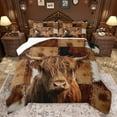 thumbnail image 1 of jejeloiu Retro Cowhide Bedding Comforter Set,Brown Highland Cattle Twin Comforter Sets,Rustic Western Farmhouse Bedding Set For Adults,Breathable Home Decor,2-Piece, 1 of 8