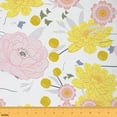 thumbnail image 1 of jejeloiu Retro Flower Floral Fabric by the Yard 2 Yards,Natural Botanical Chrysanthemum Room Decor Fabric by the Yard,Yellow Pink White Fabric for Sewing For Child,Breathable Home Decor, 1 of 6