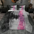 thumbnail image 1 of jejeloiu Retro Graffiti Geometric Full Size Comforter Sets,Black Gray Pink Bedding Sets For Adults Reversible 3pcs, 1 of 8