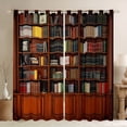 thumbnail image 1 of jejeloiu Retro Library Bookcase Black Out Curtains,Vintage Books Curtains Pack of 2 (42x63 Each),Brown Bookshelf Bedroom Curtains For Men Women,Breathable Home Decor, 1 of 6
