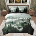 thumbnail image 1 of jejeloiu Retro Natural Landscape 7-Piece Twin Bedding Sets,Jungle Mountain Range Bedding Comforter Set,Green Black Sheet Sets For Kids,Breathable Home Decor Reversible, 1 of 8