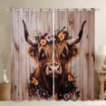 thumbnail image 1 of jejeloiu Retro Rustic Cow Black Out Curtains,Multicolor Flower Floral Curtains Pack of 2 (42x63 Each),Country Farmhouse Locge Bedroom Curtains For Boys Kids,Luxury Bedroom Decor, 1 of 6