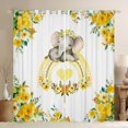 thumbnail image 1 of jejeloiu Retro Rustic Floral Curtains Pack of 2 (42x84 Each),Zoo Animal Elephant Curtains Blackout,White Yellow Bedroom Curtains For Girls Boys,Luxury Bedroom Decor, 1 of 6