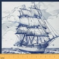 thumbnail image 1 of jejeloiu Retro Sailboat Fabric by the Yard 3 Yards, Nautical Theme Fabric for Sewing, Ocean Sea Marine Adventure Home Decor Fabric by the Yard, Breathable Home Decor, 1 of 6