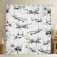 thumbnail image 1 of jejeloiu Retro Sketch Airplane Blackout Curtains Set of 2 (52x84 Each),Vintage Aircraft Theme Window Curtains,White Gray Curtains and Drapes For Boys Kids,Super Cozy Room Decor, 1 of 6