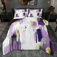 thumbnail image 1 of jejeloiu Retro Splash Ink Full Size Comforter Sets,White Purple Bedding Sets For Adult Reversible 3-Piece, 1 of 8