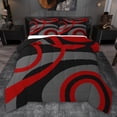 thumbnail image 1 of jejeloiu Retro Stripe Circle Full Size Comforter Sets,Modern Abstract Geometric Bedding Sets For Kids Reversible 3-Piece, 1 of 8