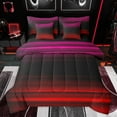 thumbnail image 1 of jejeloiu Retro Stripes Pattern 7-Piece Twin Bedding Sets,Abstract Geometric Bedding Comforter Set,Red Black Pink Line Sheet Sets For Kids,Microfiber Bedroom Decor Reversible, 1 of 8