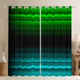 thumbnail image 1 of jejeloiu Retro Stripes Pattern Black Out Curtains,Abstract Geometric Curtains Pack of 2 (42x63 Each),Green Black Cyan Bedroom Curtains For Kids,Microfiber Bedroom Decor, 1 of 6