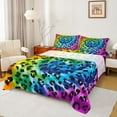 thumbnail image 1 of jejeloiu Retro Tie Dye Queen Sheet Sets,Leopard Cheetah Print Flat Sheet,Watercolor Tie-Dye Queen Fitted Sheet For Adult,Super Cozy Room Decor,4 Pieces, 1 of 7