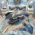thumbnail image 1 of jejeloiu Retro Train Queen Comforter Set,Hello Winter Bedding Sets,Rustic Western Farmhouse Bedding Comforter Set For Men Women,Ultra Soft Home Decor Reversible,3pcs, 1 of 8