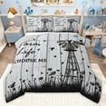 thumbnail image 1 of jejeloiu Retro Windmill Twin Comforter Sets,Rustic Farmhouse Cabin Bedding Set For Boys Girls Reversible 2-Piece, 1 of 8