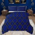 thumbnail image 1 of jejeloiu Rhombus Print Bedding Comforter Set,Modern Geometric Abstract Twin Comforter Sets,Blue Black Bedding Set For Adults,Breathable Home Decor Reversible,2pcs, 1 of 8