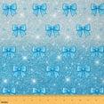 thumbnail image 1 of jejeloiu Ribbon Bow Bowtie Fabric by the Yard 2 Yards,Bling Print Room Decor Fabric by the Yard,Blue Silver Bowknot Fabric for Sewing For Child,Ultra Soft Home Decor, 1 of 6