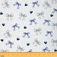thumbnail image 1 of jejeloiu Ribbon Bow Fabric by the Yard 10 Yards,Girls Blue Bowtie Room Decor Fabric by the Yard,Blue Love Pattern Sewing Fabric For Child,Ultra Soft Home Decor, 1 of 6