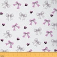 thumbnail image 1 of jejeloiu Ribbon Bow Fabric by the Yard 2 Yards,Girls Blue Bowtie Room Decor Fabric by the Yard,Pink White Love Fabric for Sewing For Child,Ultra Soft Home Decor, 1 of 6