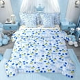 thumbnail image 1 of jejeloiu Ribbon Bow Knot 7pcs Bedding Comforter Set,Blue Flowers Floral Queen Bedding Sets For Kids Reversible, 1 of 8