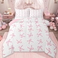 thumbnail image 1 of jejeloiu Ribbon Bow Knot Twin Comforter Sets,Pink Cartoon Bowtie Bedding Set For Girls Reversible 2-Piece, 1 of 8