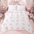thumbnail image 1 of jejeloiu Ribbon Bow Knot Twin Comforter Sets,Pink Cartoon Bowtie Bedding Set For Girls Reversible 2-Piece, 1 of 8