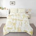 thumbnail image 1 of jejeloiu Ribbon Bow Tie Halloween Ghost White Yellow Graffiti Twin Comforter Set,Reversible Lightweight Decorative Bedding,2pcs, 1 of 7