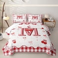 thumbnail image 1 of jejeloiu Ribbon Bow Twin Quilt Set For Girls,Red 3D Cartoon Initial Letter M Twin Coverlet Set For Kids,2 Pieces, 1 of 7