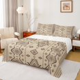 thumbnail image 1 of jejeloiu Rich Aztec Bed Sheets,Rustic Tribal Full Size Sheets For Boys,Beige Brown,4-Piece,1 Flat Sheet, 1 Fitted Sheet and 2 Pillowcases, 1 of 6