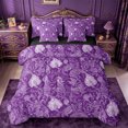 thumbnail image 1 of jejeloiu Rich Paisley 7pcs Queen Bedding,Exotic Pattern Bedding Comforter Set Queen For Adults,Purple White,Black Reversible, 1 of 7