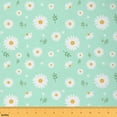 thumbnail image 1 of jejeloiu Romantic Floral Flower Fabric by the Yard 1 Yard,Cute Daisy Home Decor Fabric by the Yard,Green White Sewing Fabric For Girls Boys,Breathable Home Decor, 1 of 6