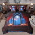 thumbnail image 1 of jejeloiu Gothic Valentine'S Style 7-Piece King Bedding Set Pink Sky Reversible Decor For Adults, 1 of 8