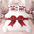thumbnail image 1 of jejeloiu Romantic Valentine Gift 7-Piece Twin Bedding Sets,Cartoon Cute Bow Bedding Comforter Set For Teens Reversible, 1 of 8