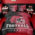 thumbnail image 1 of jejeloiu Rugby Ball 7-Piece Twin Bedding Sets,Red Black Bedding Comforter Set For Boys Kids Reversible, 1 of 8