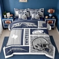 thumbnail image 1 of jejeloiu Rugby Ball Game 7-Piece Bedding Comforter Set,Gray Football City King Bedding Sets For Sport Gamer Reversible, 1 of 8
