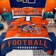 thumbnail image 1 of jejeloiu Rugby Ball Games Queen Comforter Set,Orange Sport Helmet Bedding Comforter Set For Football Gamer Reversible 3-Piece, 1 of 8