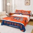 thumbnail image 1 of jejeloiu Rugby Ball Games Queen Sheet Sets,Orange Sport Helmet Bed Set For Football Gamer 4-Piece, 1 of 7