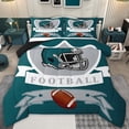 thumbnail image 1 of jejeloiu Rugby Ball Helmet Twin Comforter Sets,Football Sport Games Bedding Set For Kids Reversible 2 Pieces, 1 of 8