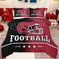 thumbnail image 1 of jejeloiu Rugby Ball Twin Comforter Sets,Red Black Bedding Set For Boys Kids Reversible 2pcs, 1 of 8