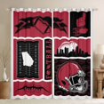 thumbnail image 1 of jejeloiu Rugby City Silhouette Black Out Curtains,Red Black Curtains Pack of 2 (42x63 Each) For Boys Kids, 1 of 6