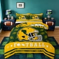 thumbnail image 1 of jejeloiu Rugby City Silhouette Queen Comforter Set,Football Game Helmet Bedding Comforter Set For Adults Reversible 3-Piece, 1 of 8