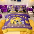 thumbnail image 1 of jejeloiu Rugby Game Gaming 7-Piece Twin Bedding Sets,Yellow Football Helmet Bedding Comforter Set For Teens Reversible, 1 of 8