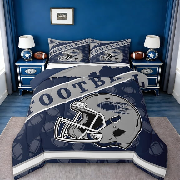 jejeloiu Rugby Game Gaming Twin Comforter Sets,Kids Football Sport Bedding Set For Teens Reversible 2 Pieces