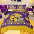 thumbnail image 1 of jejeloiu Rugby Game Gaming Twin Comforter Sets,Yellow Football Helmet Bedding Set For Teens Reversible 2-Piece, 1 of 8