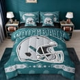 thumbnail image 1 of jejeloiu Rugby Game Lover 7-Piece Twin Bedding Sets,Gray Sport Helmet Bedding Comforter Set For Football Gamer Reversible, 1 of 8