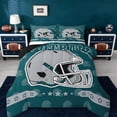 thumbnail image 1 of jejeloiu Rugby Game Lover Twin Comforter Sets,Gray Sport Helmet Bedding Set For Football Gamer Reversible 2pcs, 1 of 8