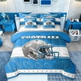 thumbnail image 1 of jejeloiu Rugby Gamer 7-Piece Bedding Comforter Set,Football Sport City King Bedding Sets,Blue White Gray Bed Sheets For Boys Kids,Microfiber Bedroom Decor Reversible, 1 of 8