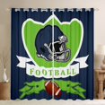 thumbnail image 1 of jejeloiu Rugby Games Sport Black Out Curtains,Green Deepblue Curtains Pack of 2 (42x63 Each) For Football Lover, 1 of 6