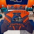 thumbnail image 1 of jejeloiu Rugby Helmet Queen Comforter Set,Football City Bedding Comforter Set For Boys Kids Reversible 3-Piece, 1 of 8