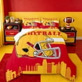 thumbnail image 1 of jejeloiu Rugby Sport City Queen Comforter Set,Red Yellow Bedding Comforter Set For Boys Kids Reversible 3-Piece, 1 of 8